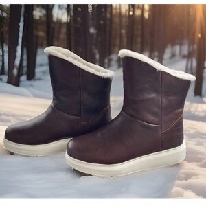 AUSTRALIA LUXE COLLECTIVE BOOTS LEATHER SHEARLING LINED Women’s BOOTS SZ 6 BROWN